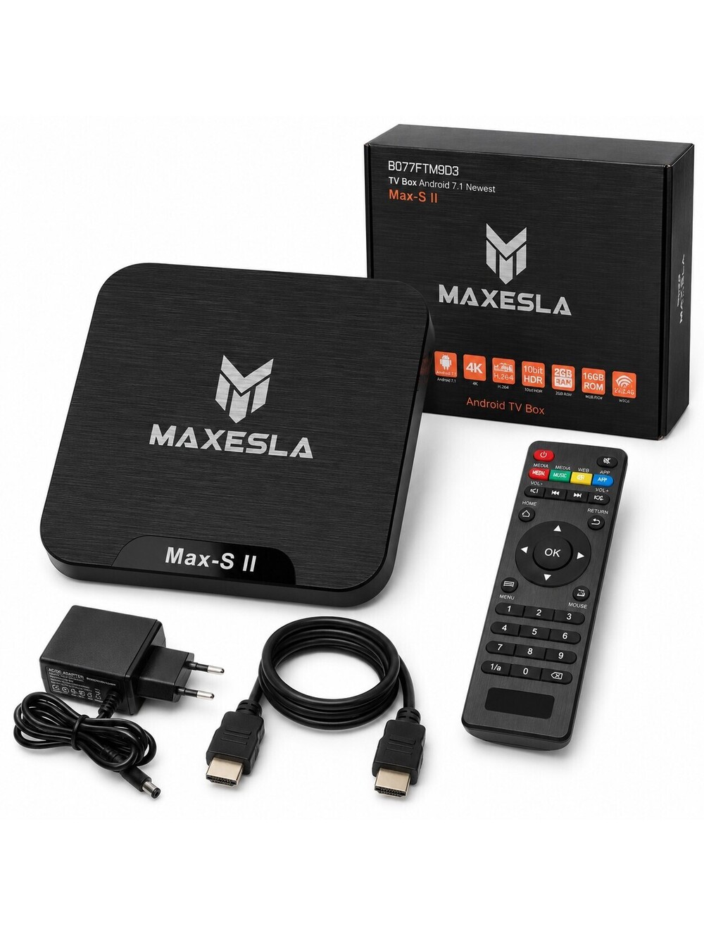 TV Box Android 7.1 Newest Maxesla MAX-S II Smart TV Box with 2GB RAM + 16GB ROM